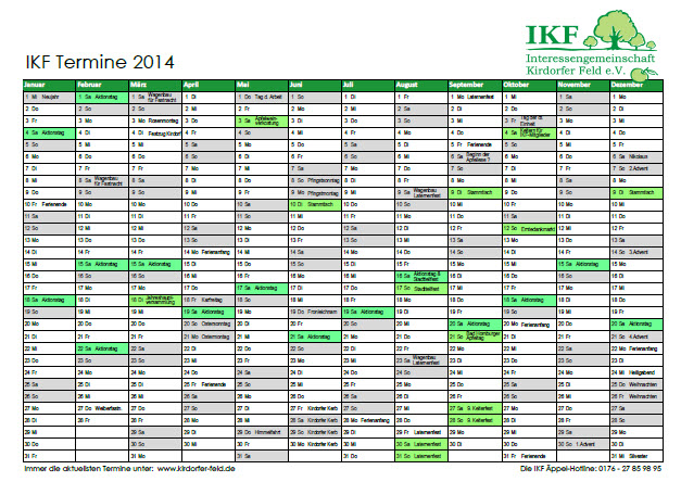 IKF Kalender 2014 Preview