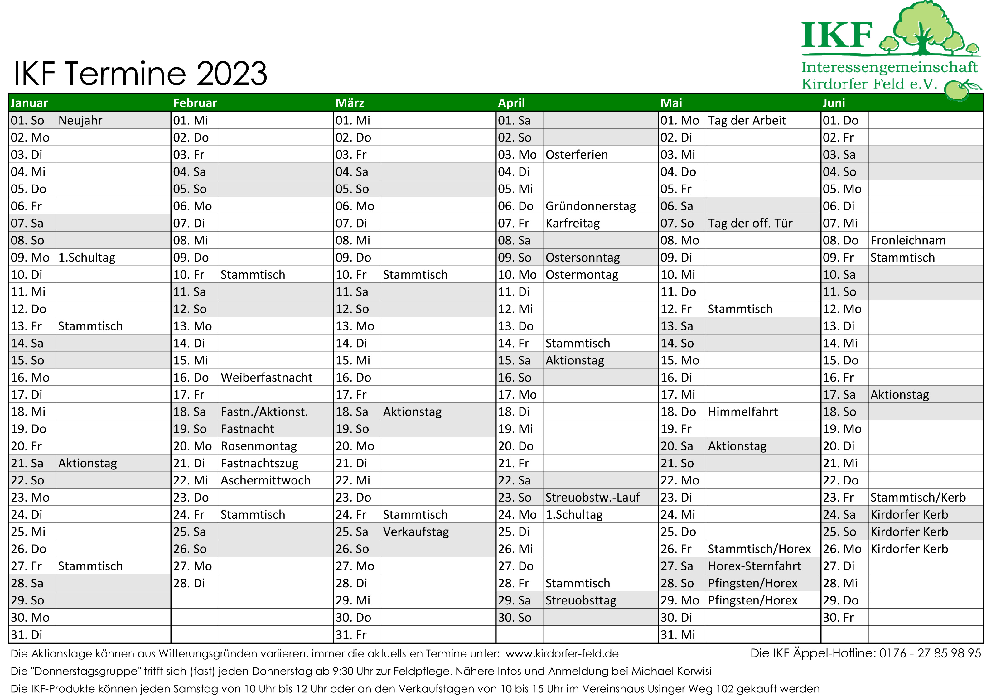 IKF Kalender 2020 Pre